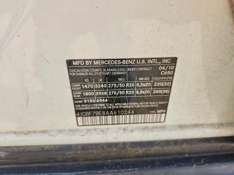 Продажа на аукционе авто 2010 Mercedes-benz Gl, vin: 4JGBF7BE8AA610244, номер лота: 55020656