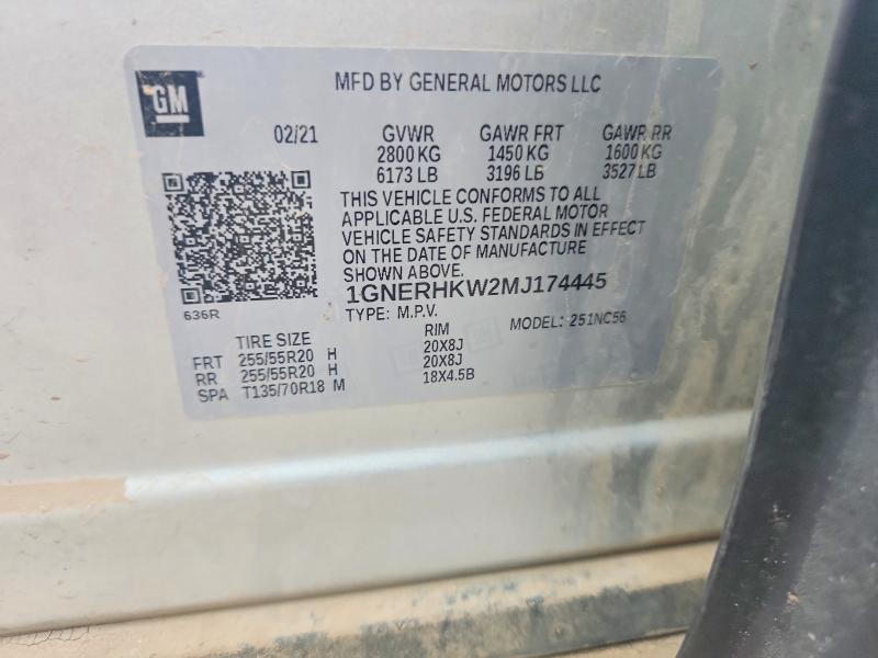 56145026 :رقم المزاد ، 1GNERHKW2MJ174445 vin ، 2021 Chevrolet Traverse مزاد بيع