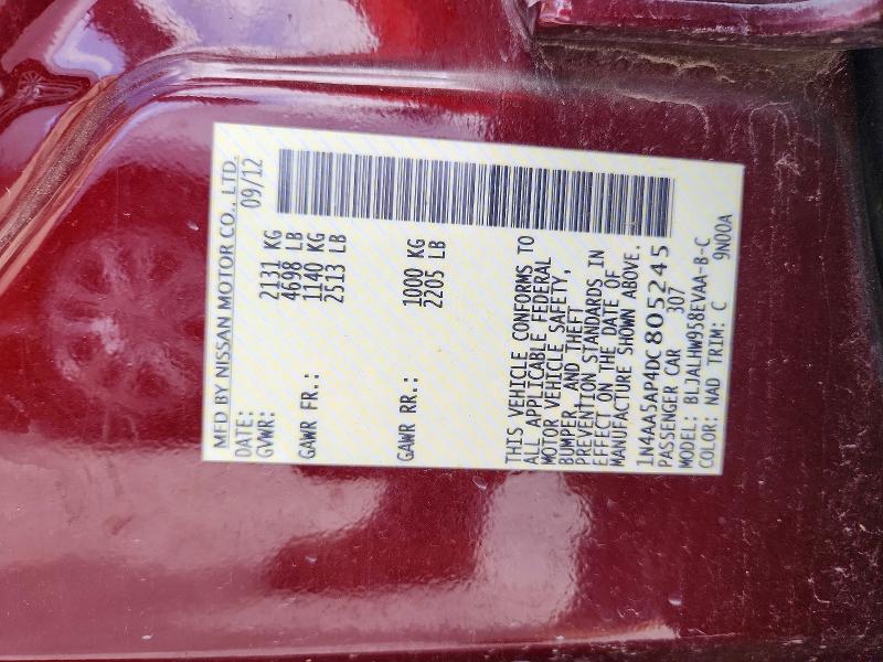 Aukcja sprzedaży 2013 Nissan Maxima, vin: 1N4AA5AP4DC805245, numer aukcji: 57651906