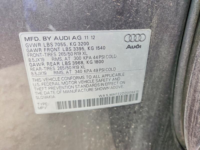 Продажа на аукционе авто 2013 Audi Q7, vin: WA1LMAFE2DD009415, номер лота: 57187636