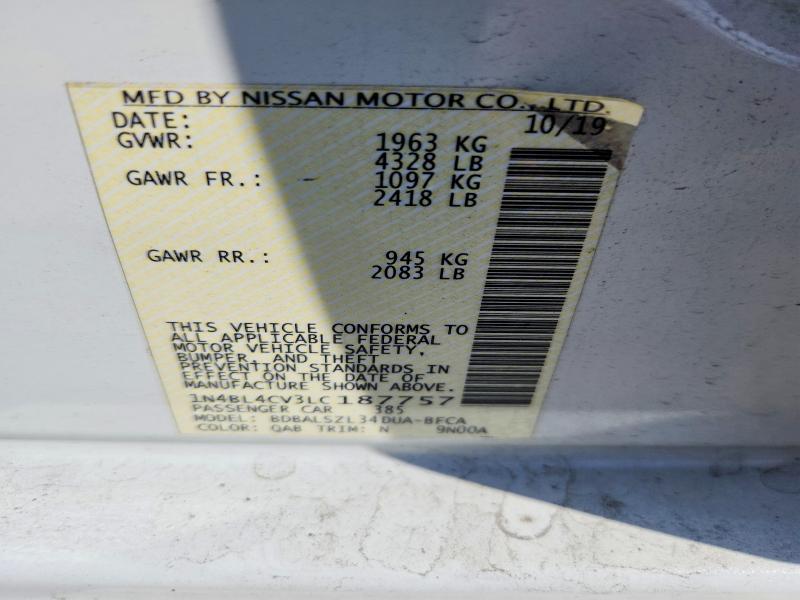 Aukcja sprzedaży 2020 Nissan Altima, vin: 1N4BL4CV3LC187757, numer aukcji: 56804656