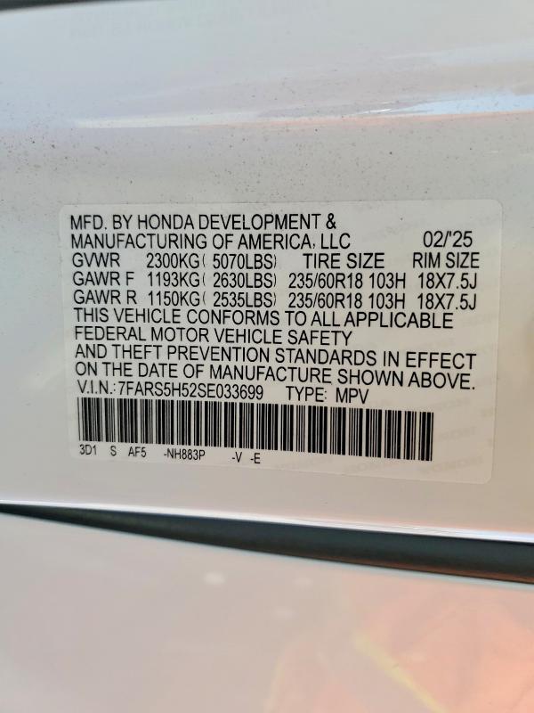 2025 Honda Cr-v მანქანა იყიდება აუქციონზე, vin: 7FARS5H52SE033699, აუქციონის ნომერი: 58268326