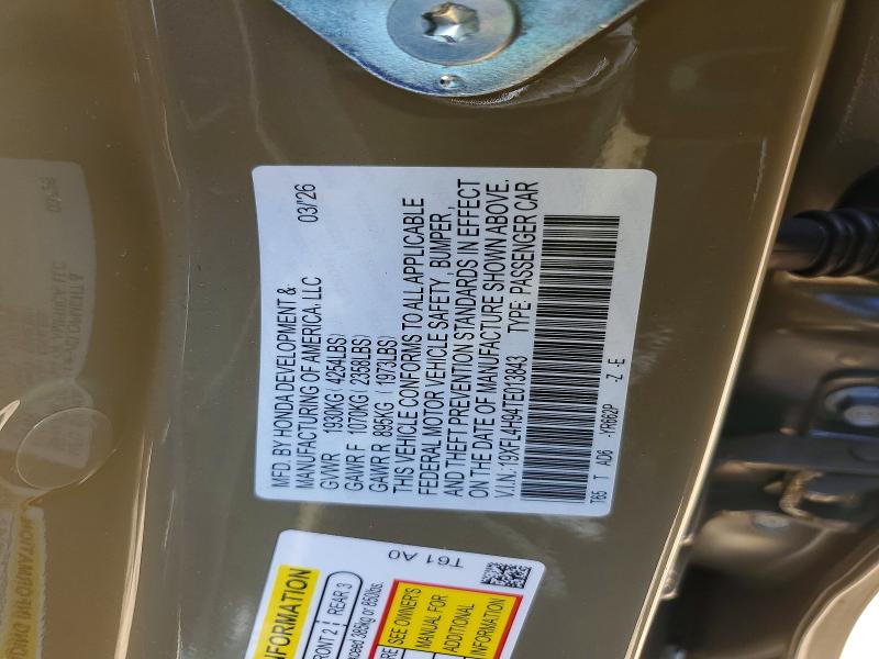 55796466 :رقم المزاد ، 19XFL4H94TE013843 vin ، 2026 Honda Civic مزاد بيع