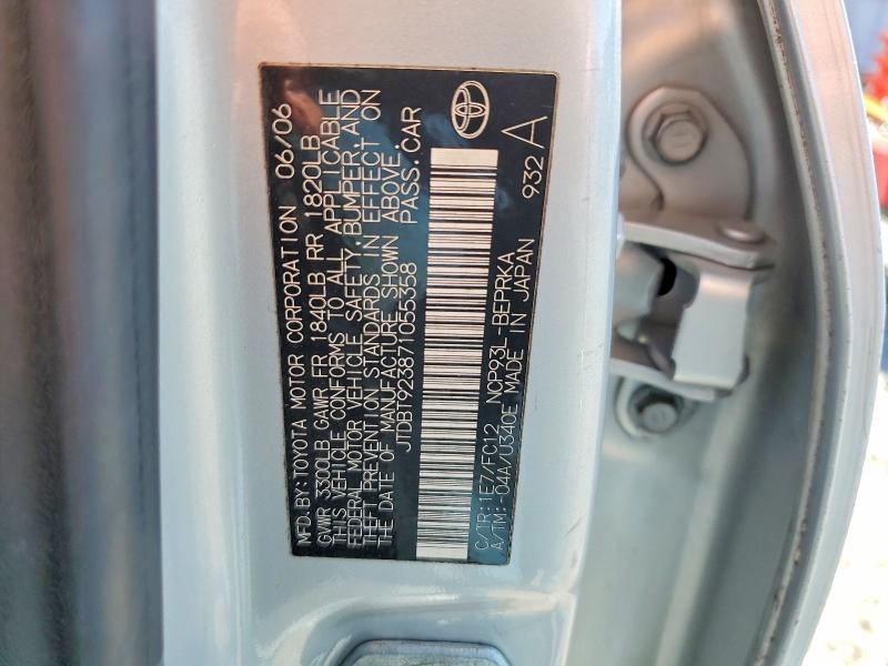 Aukcja sprzedaży 2007 Toyota Yaris, vin: JTDBT923871055358, numer aukcji: 56067306