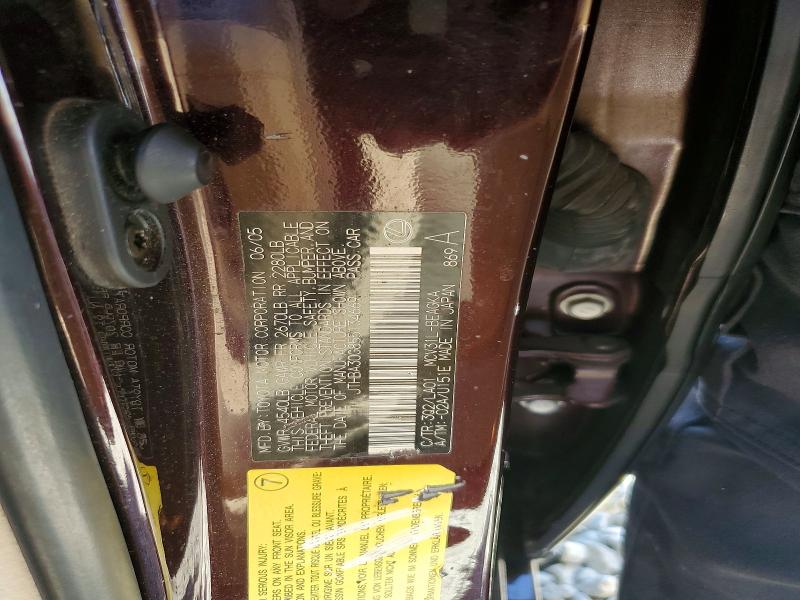 58393106 :رقم المزاد ، JTHBA30G855134669 vin ، 2005 Lexus Es مزاد بيع