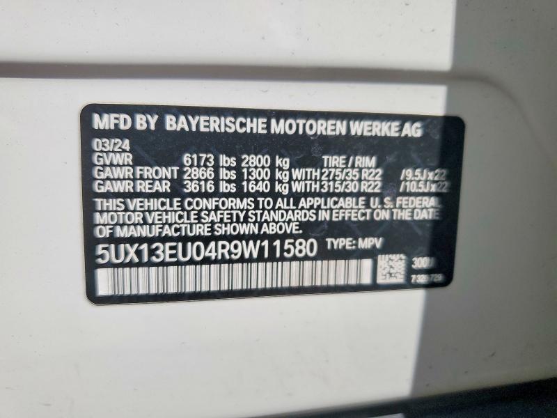 Продажа на аукционе авто 2024 Bmw X5, vin: 5UX13EU04R9W11580, номер лота: 57224616
