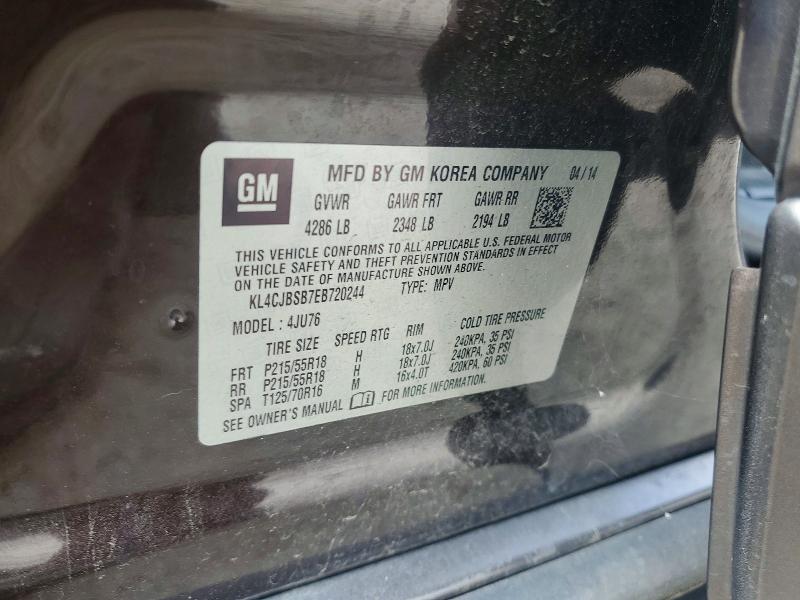 Продажа на аукционе авто 2014 Buick Encore, vin: KL4CJBSB7EB720244, номер лота: 58550436