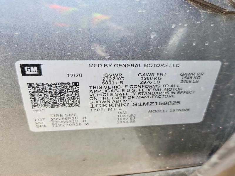 Aukcja sprzedaży 2021 Gmc Acadia, vin: 1GKKNKLS1MZ158825, numer aukcji: 55632756