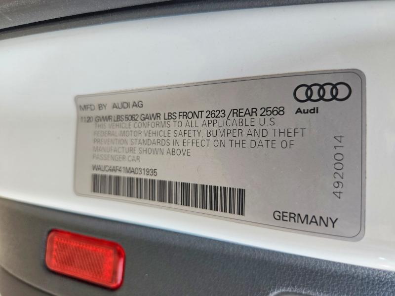 Aukcja sprzedaży 2021 Audi S4, vin: WAUC4AF41MA031935, numer aukcji: 54249226
