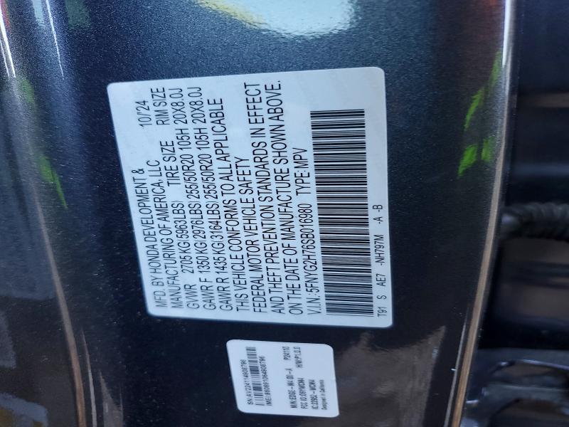 Продаж на аукціоні авто 2025 Honda Pilot, vin: 5FNYG2H76SB016980, номер лоту: 55920726