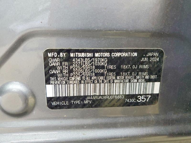 Продажа на аукционе авто 2024 Mitsubishi Outlander Sport, vin: JA4ARUAU4RU016883, номер лота: 56218736