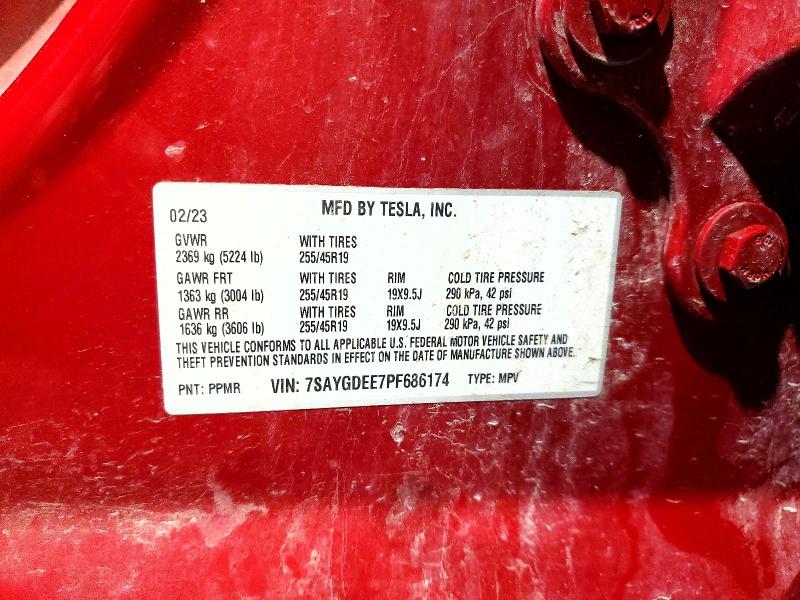 2023 Tesla Model Y მანქანა იყიდება აუქციონზე, vin: 7SAYGDEE7PF686174, აუქციონის ნომერი: 56159336