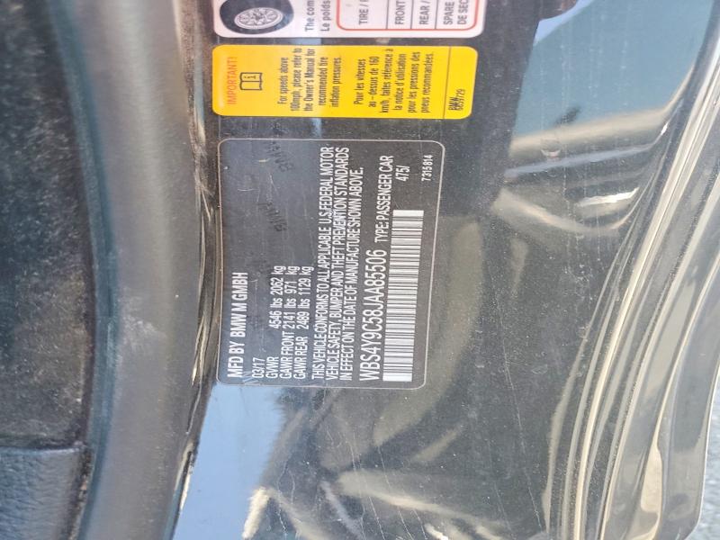 Продажа на аукционе авто 2018 Bmw M4, vin: WBS4Y9C58JAA85506, номер лота: 58163506
