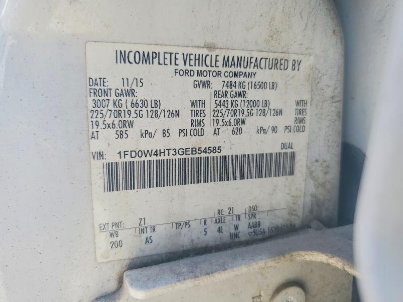 2016 Ford F450 მანქანა იყიდება აუქციონზე, vin: 1FD0W4HT3GEB54585, აუქციონის ნომერი: 57868926