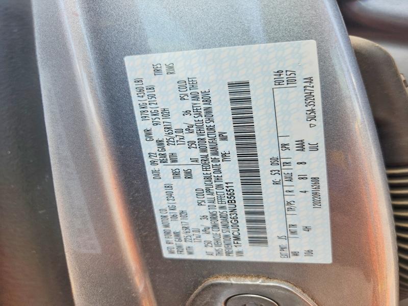 2022 Ford Escape მანქანა იყიდება აუქციონზე, vin: 1FMCU0G63NUB56511, აუქციონის ნომერი: 57167796
