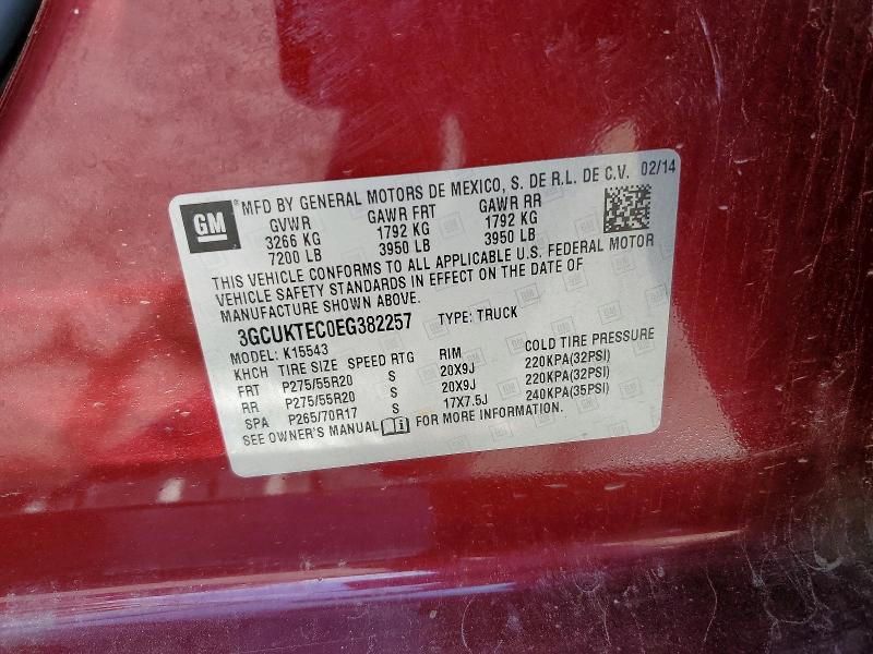 Продаж на аукціоні авто 2014 Chevrolet Silverado, vin: 3GCUKTEC0EG382257, номер лоту: 55965156