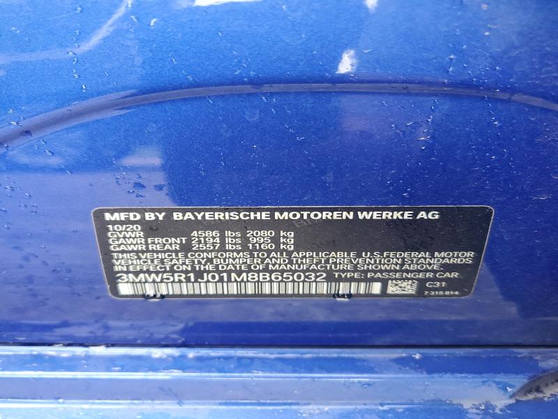 Продажа на аукционе авто 2021 Bmw 330i, vin: 3MW5R1J01M8B65032, номер лота: 55641536