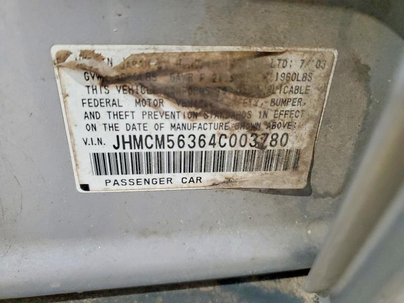 57247276 :رقم المزاد ، JHMCM56364C003780 vin ، 2004 Honda Accord مزاد بيع