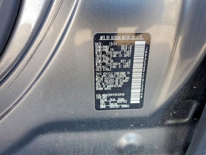 Aukcja sprzedaży 2015 Nissan Quest, vin: JN8AE2KP1F9123746, numer aukcji: 55920076