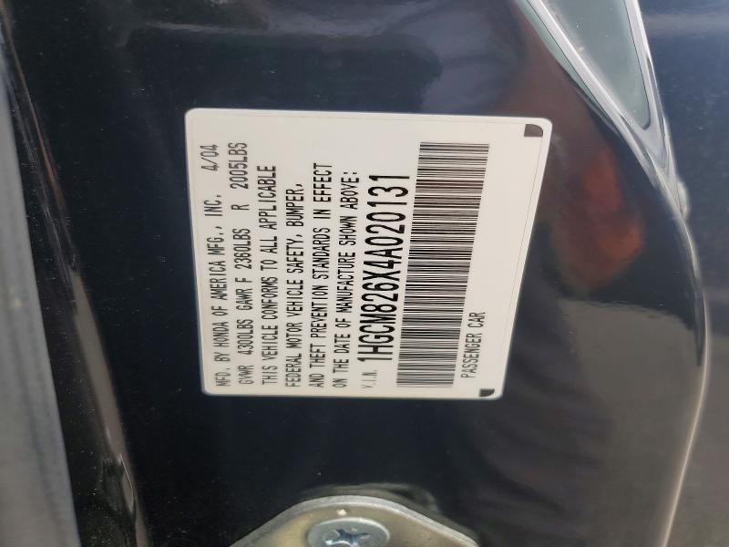 Продаж на аукціоні авто 2004 Honda Accord, vin: 1HGCM826X4A020131, номер лоту: 54556986