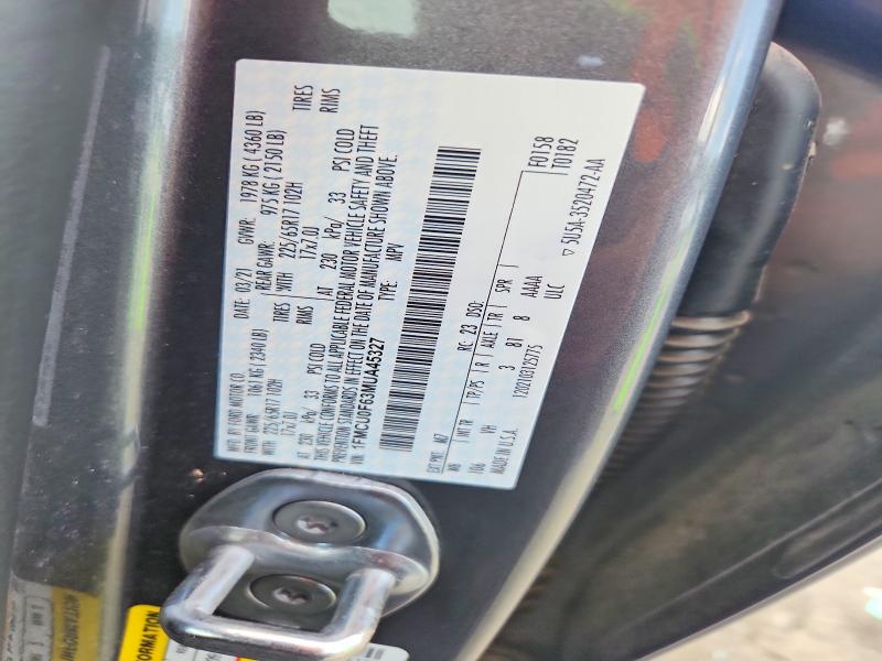 Aukcja sprzedaży 2021 Ford Escape, vin: 1FMCU0F63MUA45327, numer aukcji: 73344275