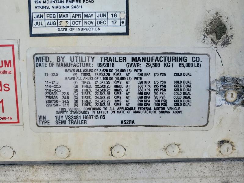 Продажа на аукционе авто 2017 Semi Trailer, vin: 1UYVS2481H6071505, номер лота: 56498146