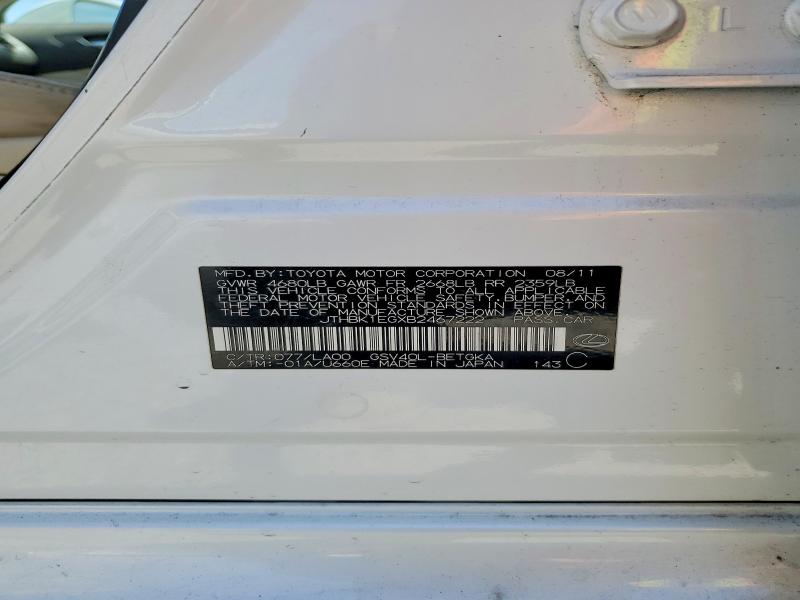 Продажа на аукционе авто 2011 Lexus Es, vin: JTHBK1EGXB2467222, номер лота: 55198906