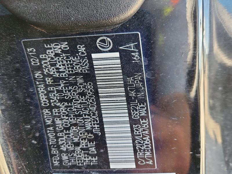 58027666 :رقم المزاد ، JTHFE2C24D2509585 vin ، 2013 Lexus Is مزاد بيع
