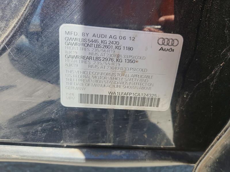 Продаж на аукціоні авто 2012 Audi Q5, vin: WA1LFAFP1CA124325, номер лоту: 57434156