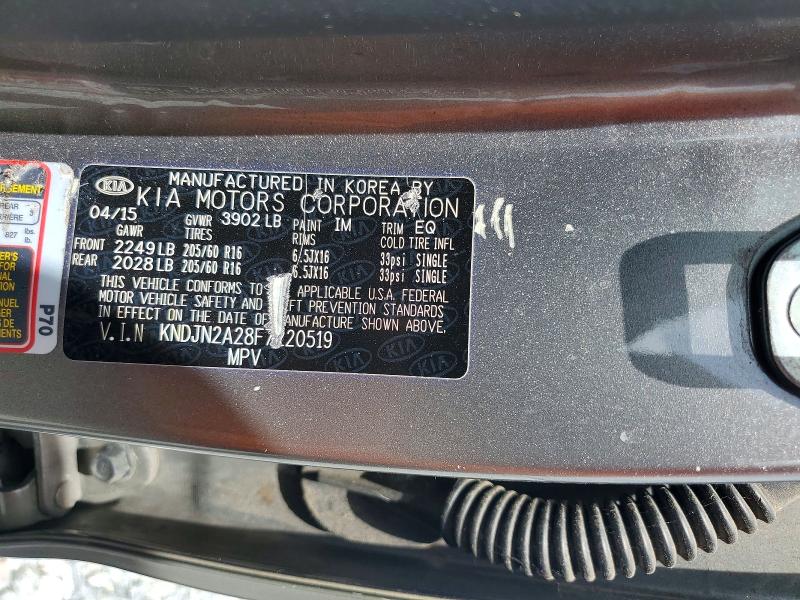 2015 Kia Soul მანქანა იყიდება აუქციონზე, vin: KNDJN2A28F7220519, აუქციონის ნომერი: 57814796
