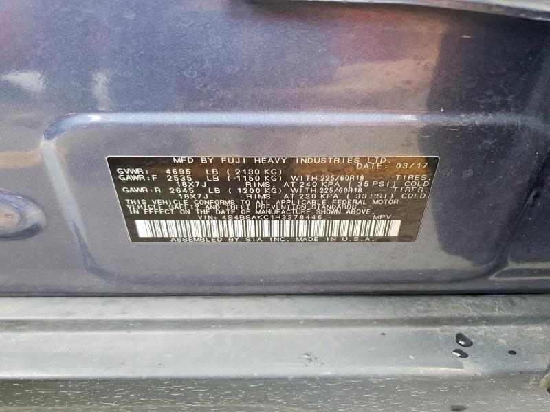 Aukcja sprzedaży 2017 Subaru Outback, vin: 4S4BSAKC1H3378446, numer aukcji: 57960696