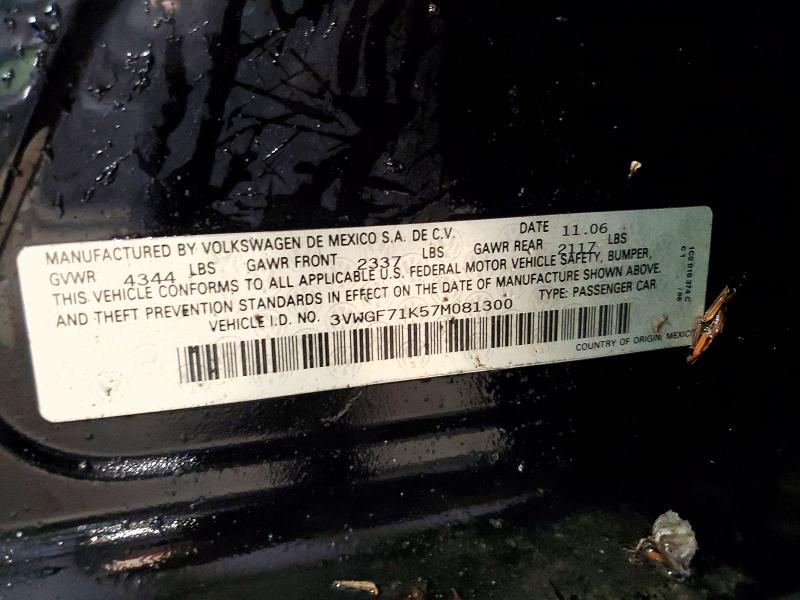 Aukcja sprzedaży 2007 Volkswagen Jetta, vin: 3VWGF71K57M081300, numer aukcji: 55531406