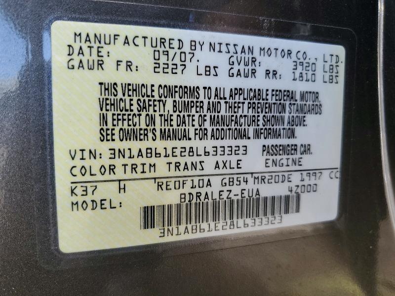 Продаж на аукціоні авто 2008 Nissan Sentra, vin: 3N1AB61E28L633323, номер лоту: 58149886