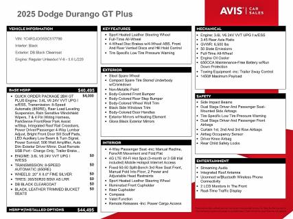 55951226 :رقم المزاد ، 1C4RDJDG5SC517790 vin ، 2025 Dodge Durango مزاد بيع