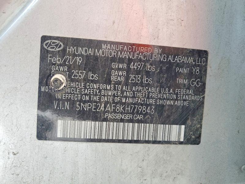Продаж на аукціоні авто 2019 Hyundai Sonata, vin: 5NPE24AF8KH779843, номер лоту: 58228396
