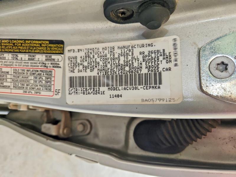 Продаж на аукціоні авто 2004 Toyota Camry, vin: 4T1BE32K14U290267, номер лоту: 56504926