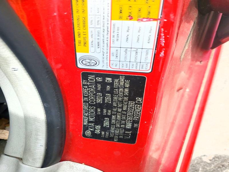 Aukcja sprzedaży 2006 Kia Spectra, vin: KNAFE161765322693, numer aukcji: 56703976