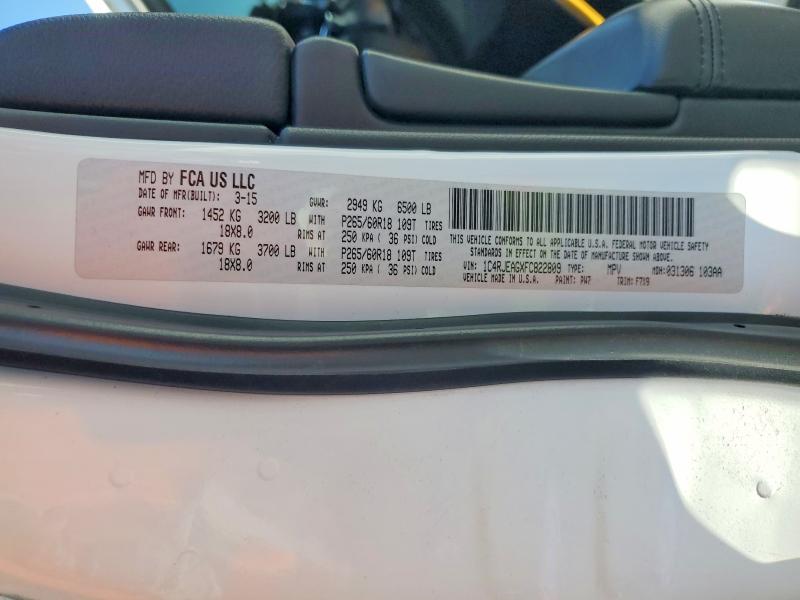 55394076 :رقم المزاد ، 1C4RJEAGXFC822809 vin ، 2015 Jeep Grand Cherokee مزاد بيع