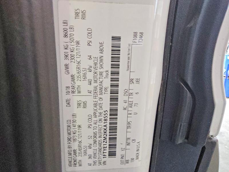 Aukcja sprzedaży 2019 Ford Transit, vin: 1FTYE1ZM2KKA18555, numer aukcji: 54435966