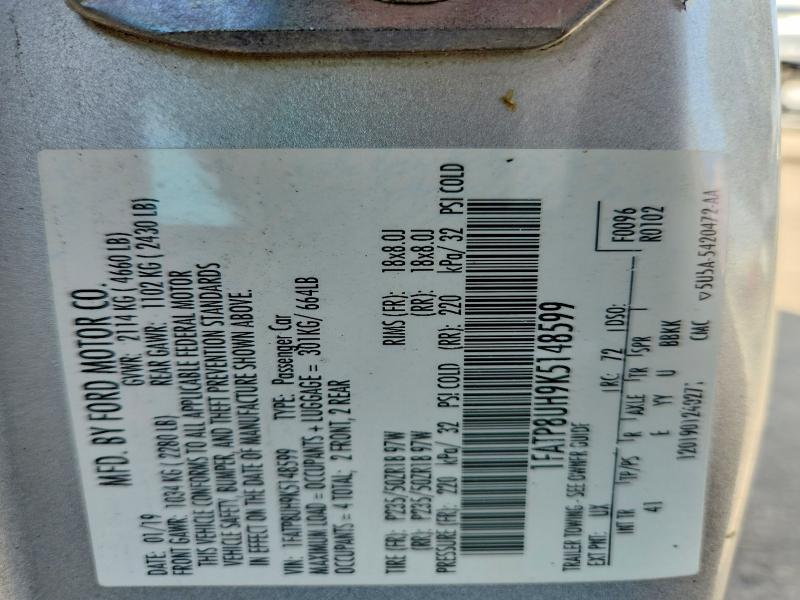 Продажа на аукционе авто 2019 Ford Mustang, vin: 1FATP8UH9K5148599, номер лота: 58143166