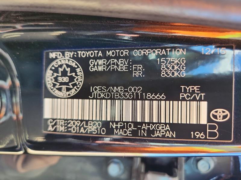 56448826 :رقم المزاد ، JTDKDTB33G1118666 vin ، 2016 Toyota Prius C مزاد بيع