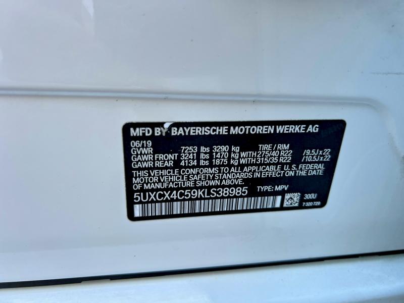Aukcja sprzedaży 2019 Bmw X7, vin: 5UXCX4C59KLS38985, numer aukcji: 57222216