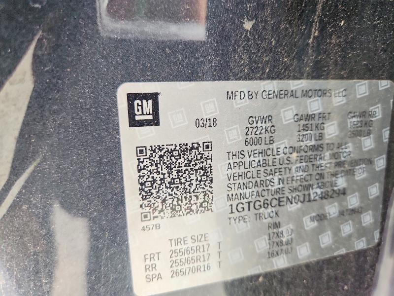 Aukcja sprzedaży 2018 Gmc Canyon, vin: 1GTG6CEN0J1248294, numer aukcji: 57409556