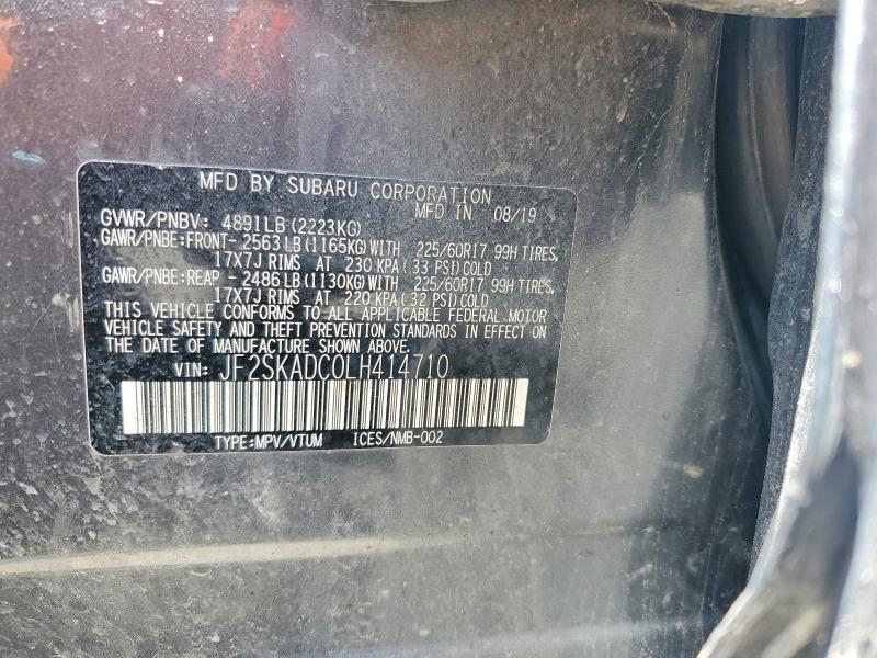 55185296 :رقم المزاد ، JF2SKADC0LH414710 vin ، 2020 Subaru Forester مزاد بيع