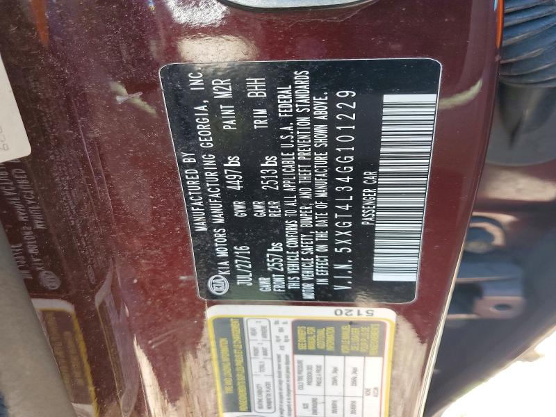 56304176 :رقم المزاد ، 5XXGT4L34GG101229 vin ، 2016 Kia Optima مزاد بيع