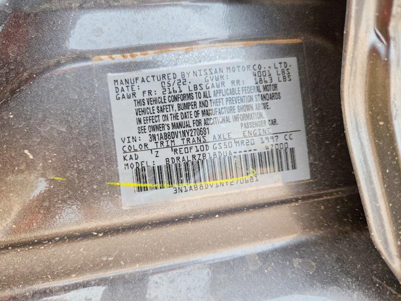Aukcja sprzedaży 2022 Nissan Sentra, vin: 3N1AB8DV1NY270681, numer aukcji: 55822396