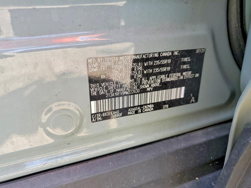 Продажа на аукционе авто 2021 Toyota Rav4, vin: 2T3A1RFV9MW222630, номер лота: 55946356