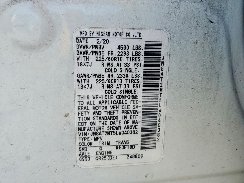 Продаж на аукціоні авто 2020 Nissan Rogue, vin: JN8AT2MT5LW040382, номер лоту: 58520606