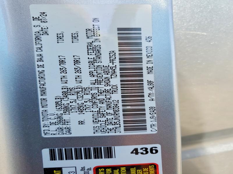Продажа на аукционе авто 2024 Toyota Tacoma, vin: 3TMLB5JN1RM038412, номер лота: 57245186