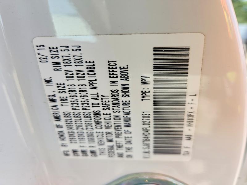 55602426 :رقم المزاد ، 5J8TB4H34FL027031 vin ، 2015 Acura Rdx مزاد بيع